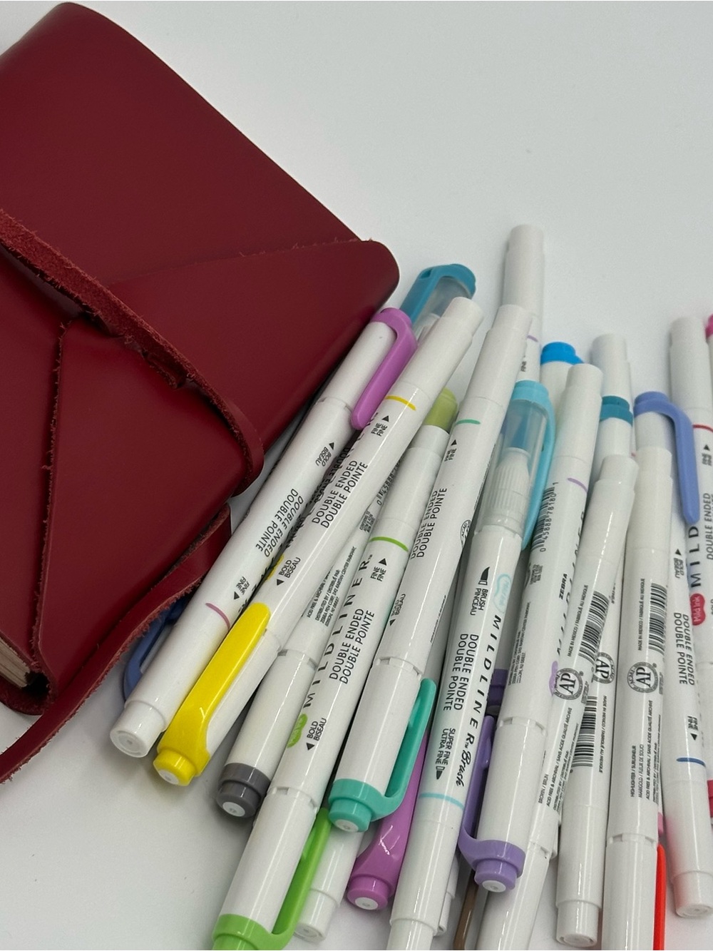 22pc Pen Set with Red Leather journal
